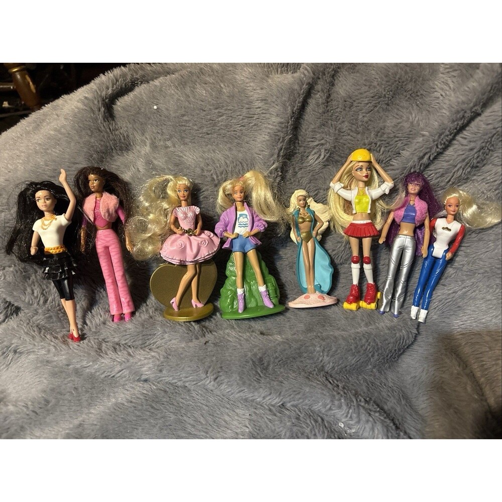 Vtg 90s Y2K McDonald’s Happy Meal Toys Barbie Standing Figurines Lot 8 Brushable